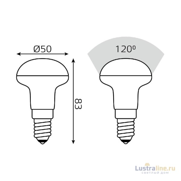 Лампа светодиодная Gauss E14 6W 3000K матовая 63116