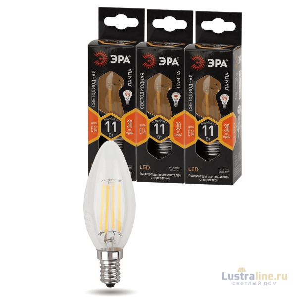 Лампа светодиодная Эра E14 11W 2700K F-LED B35-11w-827-E14 Б0046985