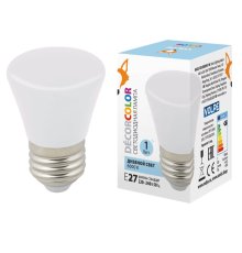 Лампа светодиодная Volpe Decor color LED-D45-1W/6000K/E27/FR/С BELL UL-00005804