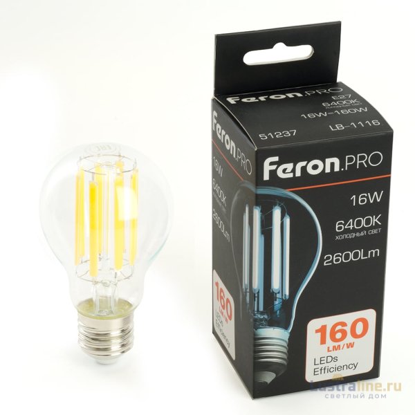 Светодиодная лампа Feron LB-1116 E27 16W 6400K 51237 Светодиодная лампа Feron LB-1116 E27 16W 6400K 51237