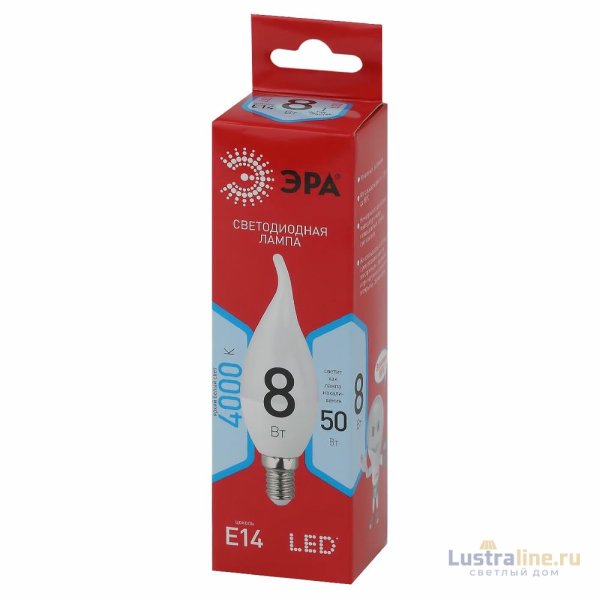 Лампа светодиодная Эра E14 8W 4000K LED BXS-8W-840-E14 R Б0051848 УЦ