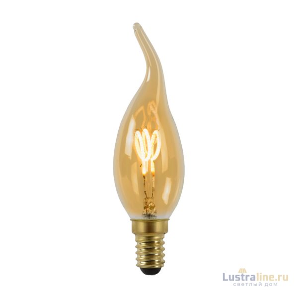 Лампа светодиодная диммируемая Lucide E14 3W 2200K янтарная 49036/03/62