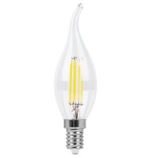 Лампа светодиодная филаментная Feron E14 11W 2700K Свеча на ветру Прозрачная LB-714 38010