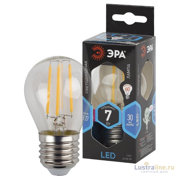 Лампа светодиодная Эра E27 7W 4000K F-LED P45-7W-840-E27 Б0027949 Лампа светодиодная Эра E27 7W 4000K F-LED P45-7W-840-E27 Б0027949