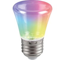 Лампа светодиодная Feron LB-372 Колокольчик прозрачный E27 1W RGB плавная смена цвета 38134