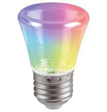 Лампа светодиодная Feron LB-372 Колокольчик прозрачный E27 1W RGB плавная смена цвета 38134