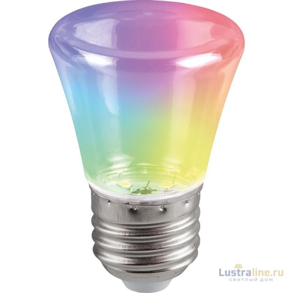 Лампа светодиодная Feron LB-372 Колокольчик прозрачный E27 1W RGB плавная смена цвета 38134 Лампа светодиодная Feron LB-372 Колокольчик прозрачный E27 1W RGB плавная смена цвета 38134