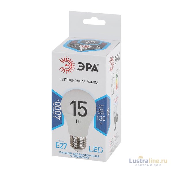 Лампа светодиодная Эра E27 15W 4000K LED A60-15W-840-E27 Б0033183