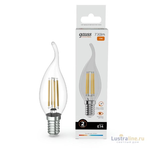 Лампа светодиодная Gauss Filament Elementary E14 12W 2700K 42112 Лампа светодиодная Gauss Filament Elementary E14 12W 2700K 42112