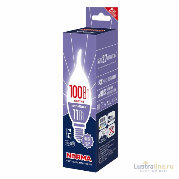 Лампа светодиодная Volpe Norma LED-CW37-11W/6500K/E14/FR/NR UL-00010991 Лампа светодиодная Volpe Norma LED-CW37-11W/6500K/E14/FR/NR UL-00010991