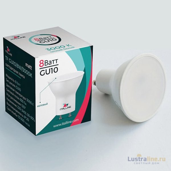 Лампа светодиодная Italline GU10 8W 3000K матовая TP GU10/8W/3000K matt Лампа светодиодная Italline GU10 8W 3000K матовая TP GU10/8W/3000K matt