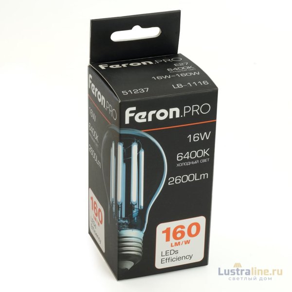 Светодиодная лампа Feron LB-1116 E27 16W 6400K 51237 Светодиодная лампа Feron LB-1116 E27 16W 6400K 51237