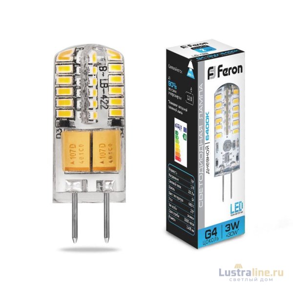 Лампа светодиодная Feron G4 3W 6400K Прямосторонняя Матовая LB-422 25533 Лампа светодиодная Feron G4 3W 6400K Прямосторонняя Матовая LB-422 25533