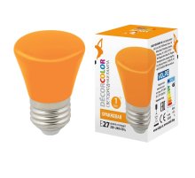 Лампа светодиодная Volpe Decor color LED-D45-1W/ORANGE/E27/FR/С BELL UL-00005642