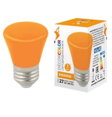 Лампа светодиодная Volpe Decor color LED-D45-1W/ORANGE/E27/FR/С BELL UL-00005642