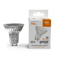 Лампа светодиодная Gauss Basic GU10 8W 3000K 10106182