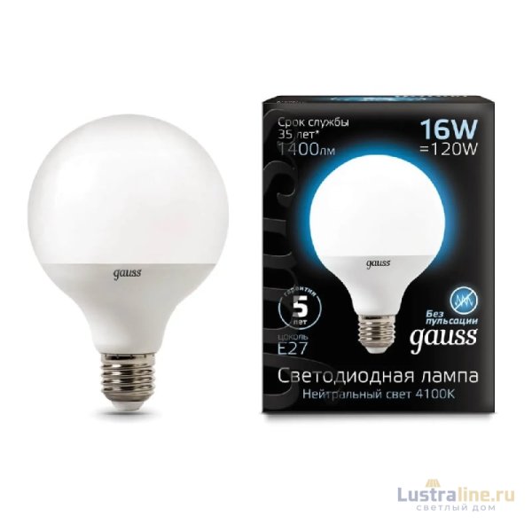 Лампа светодиодная Gauss E27 16W 4100K матовая 105102216