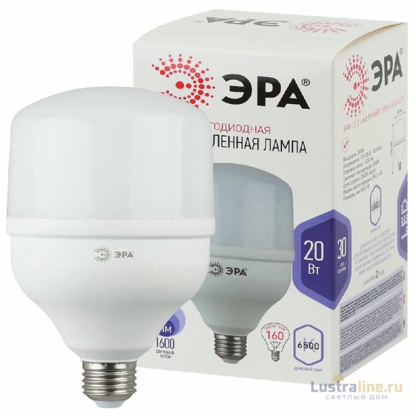Лампа светодиодная Эра E27 20W 6500K LED POWER T80-20W-6500-E27 Б0027011