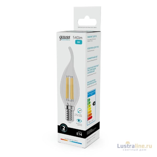 Лампа светодиодная Gauss Filament Elementary E14 8W 4100K 42128 Лампа светодиодная Gauss Filament Elementary E14 8W 4100K 42128