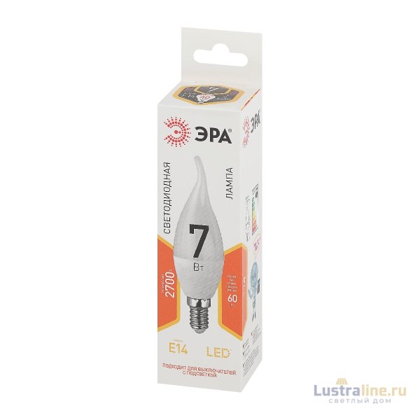 Лампа светодиодная Эра E14 7W 2700K LED BXS-7W-827-E14 Б0028482