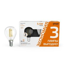 Лампа светодиодная Gauss Basic Filament E14 5,5W 2700K 1051116T