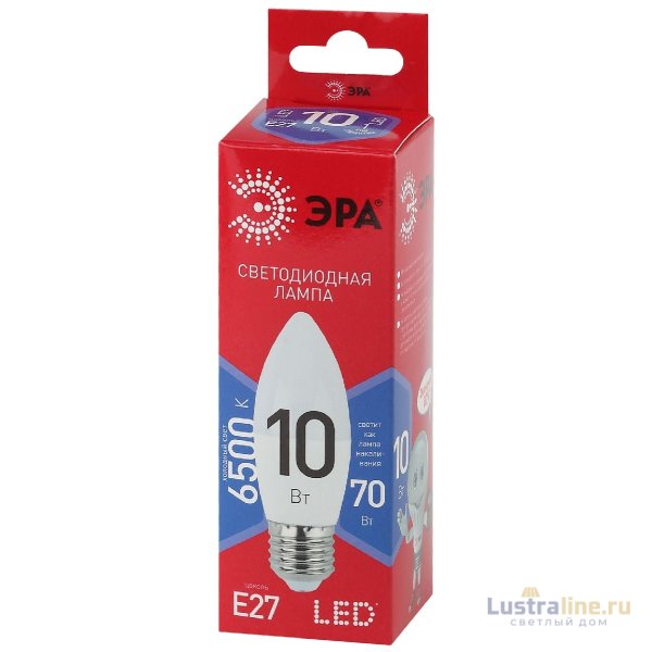 Лампа светодиодная Эра E27 10W 6500K LED B35-10W-865-E27 R Б0045338 Лампа светодиодная Эра E27 10W 6500K LED B35-10W-865-E27 R Б0045338