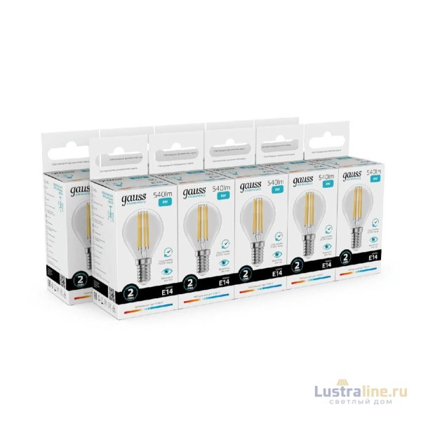 Лампа светодиодная Gauss Filament Elementary E14 8W 4100K 52128 Лампа светодиодная Gauss Filament Elementary E14 8W 4100K 52128