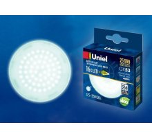 Лампа светодиодная (UL-00003725) Uniel GX53 16W 4000K матовая LED-GX53-16W/NW/GX53/FR PLZ01WH
