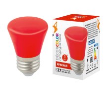 Лампа светодиодная Volpe Decor color LED-D45-1W/RED/E27/FR/С BELL UL-00005638