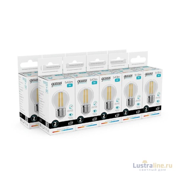 Лампа светодиодная Gauss Filament Elementary E27 8W 4100K 52228 Лампа светодиодная Gauss Filament Elementary E27 8W 4100K 52228
