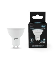 Лампа светодиодная Gauss GU10 9W 4100K матовая 101506209