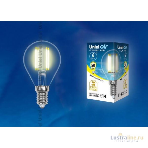 Лампа светодиодная филаментная (UL-00002199) Uniel E14 6W 3000K прозрачная LED-CW35-6W/WW/E14/CL GLA01TR Лампа светодиодная филаментная (UL-00002199) Uniel E14 6W 3000K прозрачная LED-CW35-6W/WW/E14/CL GLA01TR