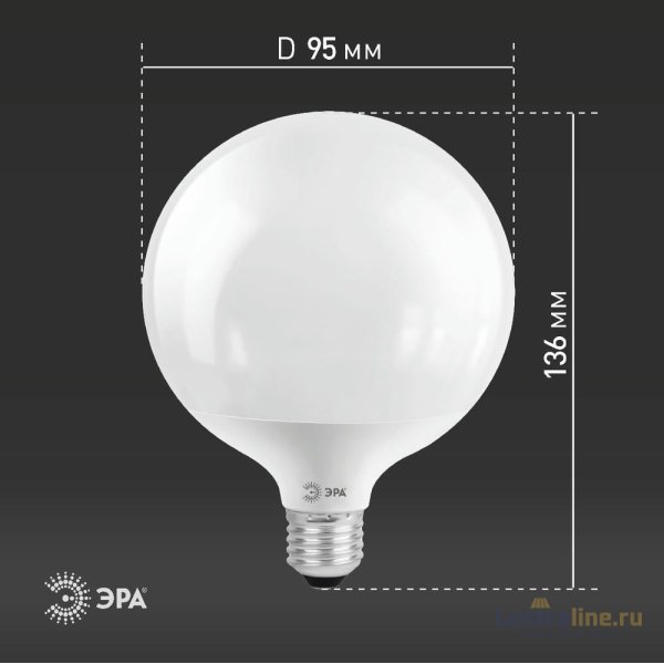 Лампа светодиодная Эра E27 15W 4000K LED G95-15W-4000K-E27 Б0049078