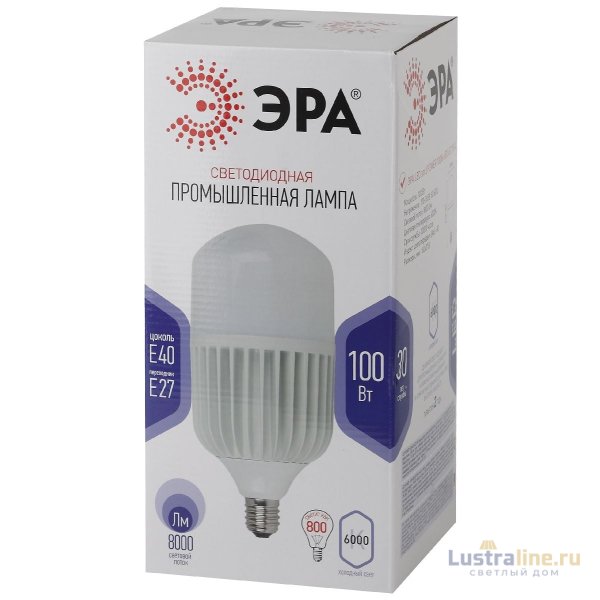 Лампа светодиодная Эра E40 100W 6500K LED POWER T160-100W-6500-E27/E40 Б0032090 Лампа светодиодная Эра E40 100W 6500K LED POWER T160-100W-6500-E27/E40 Б0032090