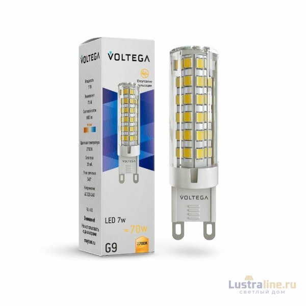 Лампа светодиодная Voltega G9 5W 2700K 7263 Лампа светодиодная Voltega G9 5W 2700K 7263