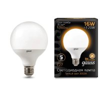 Лампа светодиодная Gauss E27 16W 3000K матовая 105102116