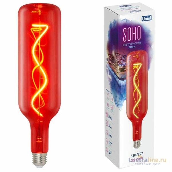 Лампа светодиодная Uniel LED-SF21-5W/SOHO/E27/CW RED GLS77RD UL-00007626 Лампа светодиодная Uniel LED-SF21-5W/SOHO/E27/CW RED GLS77RD UL-00007626