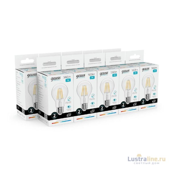 Лампа светодиодная Gauss Filament Elementary E27 7W 4100K 22227 Лампа светодиодная Gauss Filament Elementary E27 7W 4100K 22227