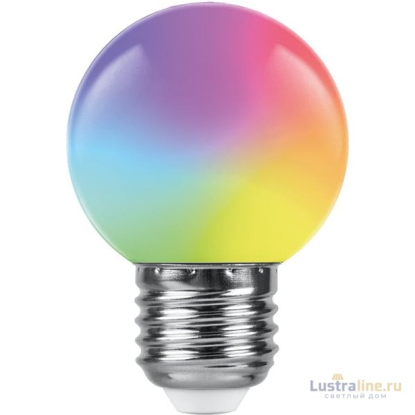 Лампа светодиодная Feron LB-37 шар матовый E27 1W RGB быстрая смена цвета 38126 Лампа светодиодная Feron LB-37 шар матовый E27 1W RGB быстрая смена цвета 38126