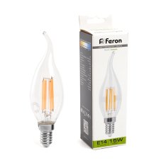Лампа светодиодная Feron LB-718 Свеча на ветру E14 15W 4000K 38263