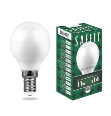 Лампа светодиодная Saffit SBG4511 шар E14 11W 2700K 55136