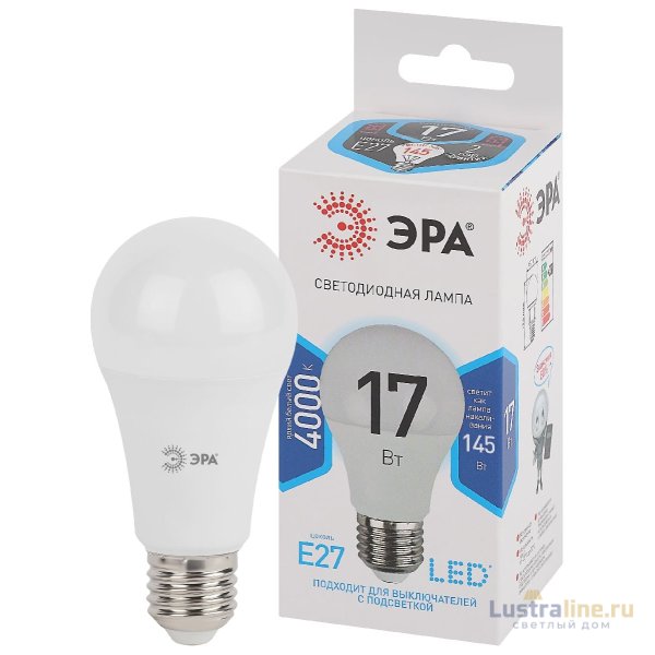Лампа светодиодная Эра E27 17W 4000K LED A60-17W-840-E27 Б0031700 Лампа светодиодная Эра E27 17W 4000K LED A60-17W-840-E27 Б0031700