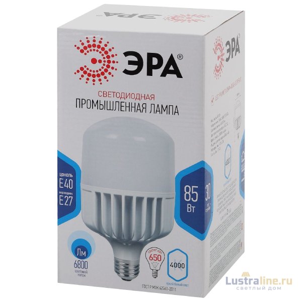 Лампа светодиодная Эра E27 85W 4000K LED POWER T140-85W-4000-E27/E40 Б0032087 Лампа светодиодная Эра E27 85W 4000K LED POWER T140-85W-4000-E27/E40 Б0032087