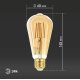 Лампа светодиодная Эра E27 7W 2400K F-LED ST64-7W-824-E27 gold Б0047664