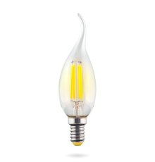 Лампа светодиодная Voltega E14 6W 2800К свеча на ветру прозрачная VG10-CW1E14warm6W-F 7017