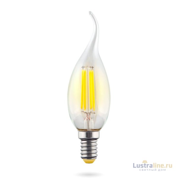 Лампа светодиодная Voltega E14 6W 2800К свеча на ветру прозрачная VG10-CW1E14warm6W-F 7017