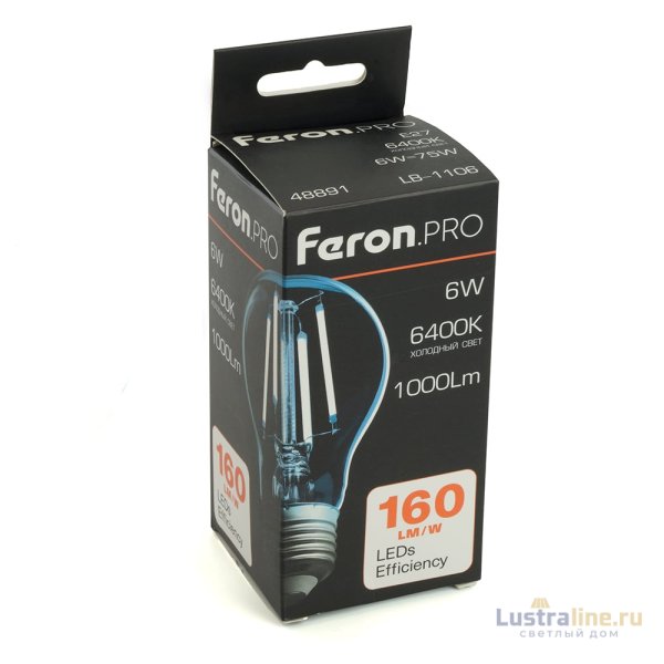 Светодиодная лампа Feron LB-1106 E27 6W 6400K 48891 Светодиодная лампа Feron LB-1106 E27 6W 6400K 48891