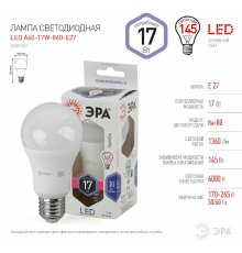 Лампа светодиодная Эра E27 17W 6000K LED A60-17W-860-E27 Б0031701