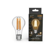 Лампа светодиодная филаментная Gauss E27 22W 2700K прозрачная 102902122