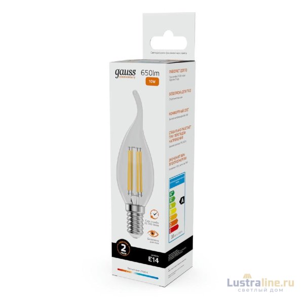 Лампа светодиодная Gauss Filament Elementary E14 10W 2700K 42110 Лампа светодиодная Gauss Filament Elementary E14 10W 2700K 42110